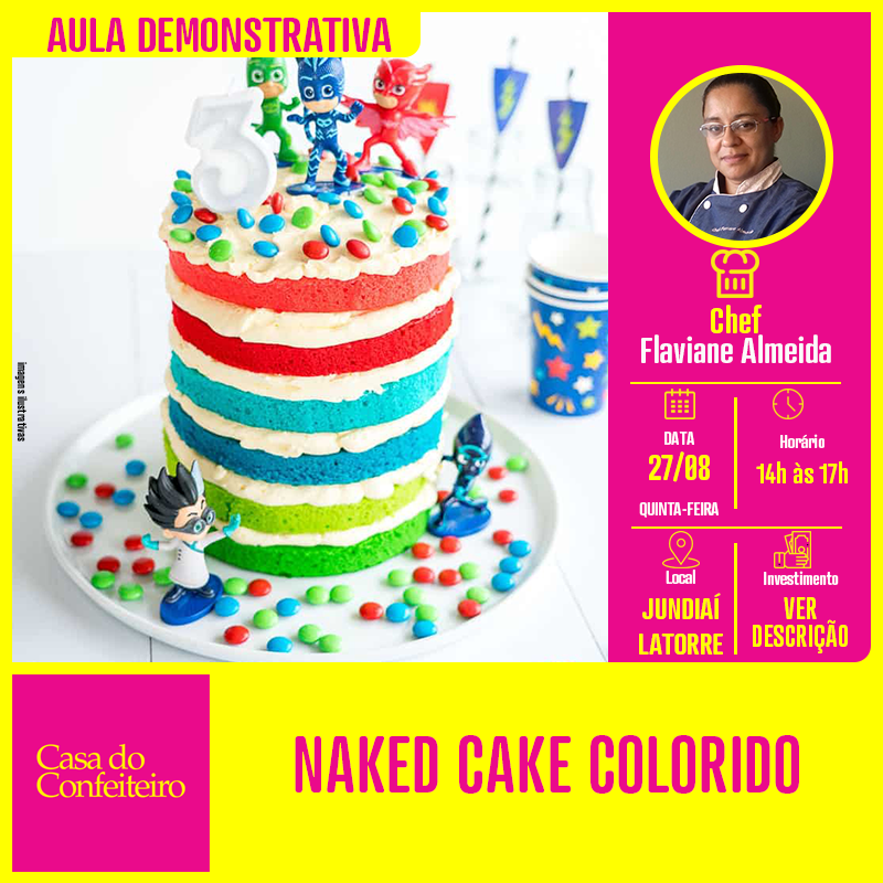 Curso ESPECIAL NAKED CAKE COLORIDO Jundiaí Canal do Interior